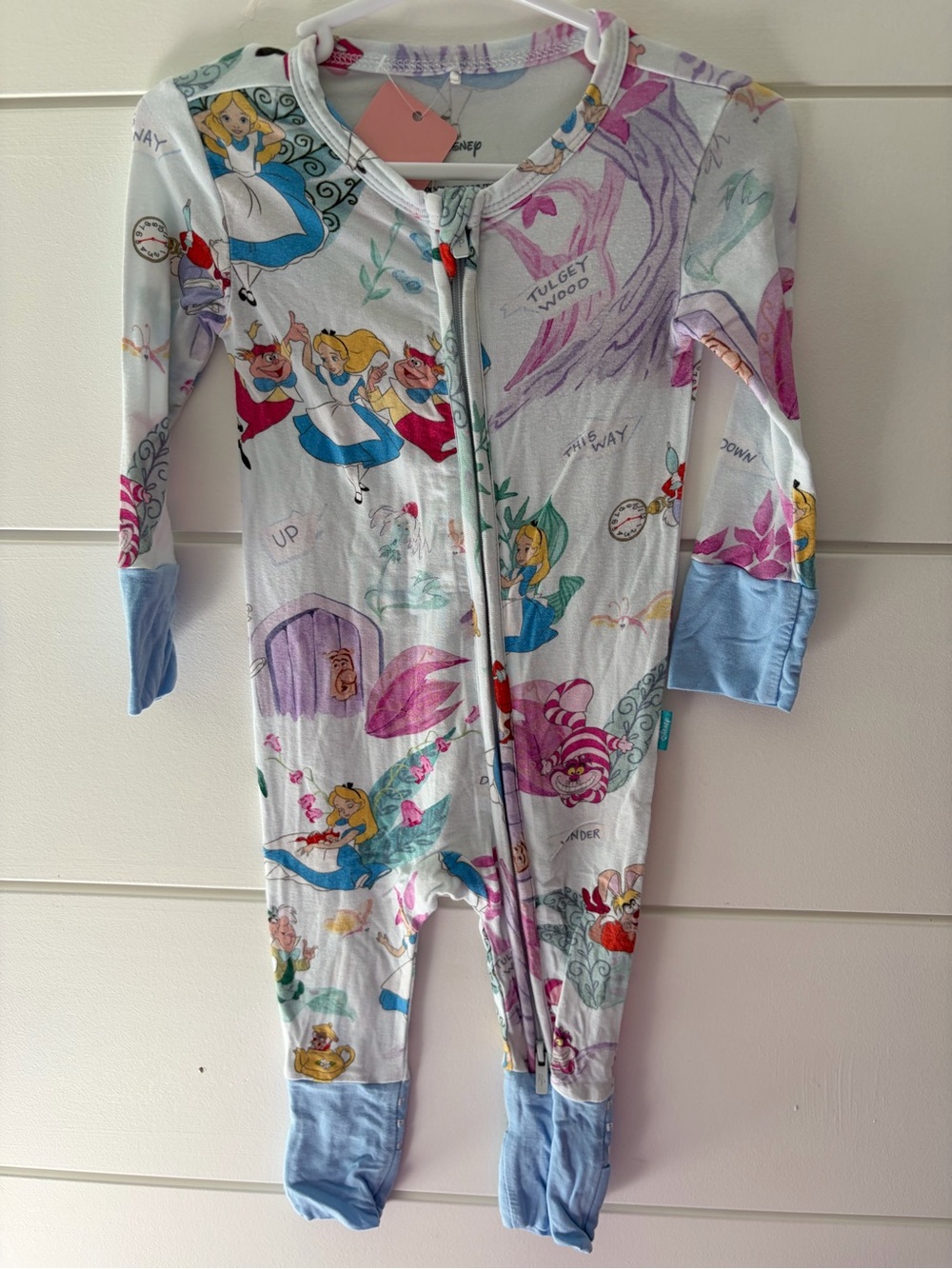 Posh Peanut Alice in Wonderland Kids Footed One-Piece - Light Blue, Pink, Purple